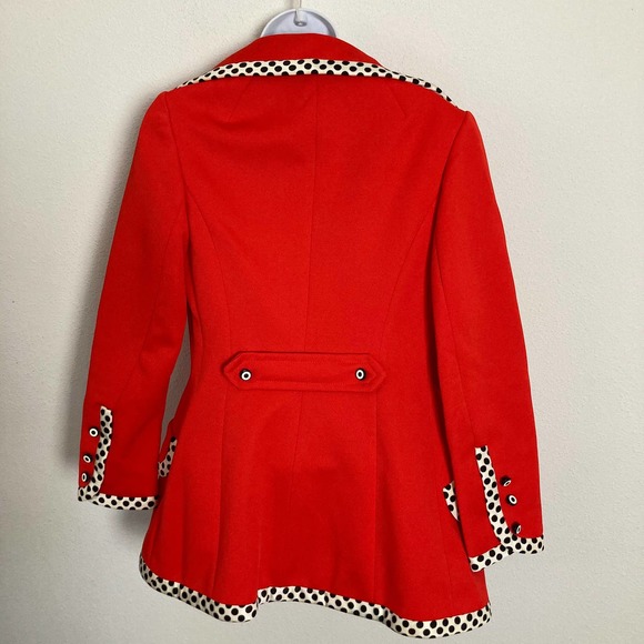 Vintage 70s Lilli Ann 3-Piece Suit Jacket Blazer Skirt Mod‎ Polka Dot // Size XS - Picture 3 of 10